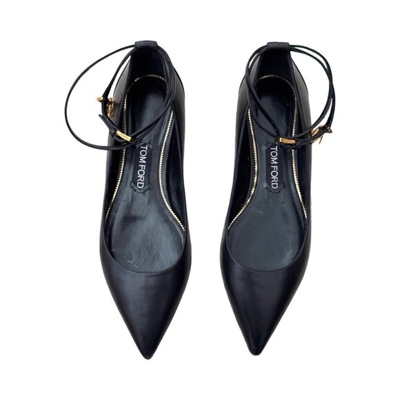 Tom Ford black pointed flats size 38 - Picture 1 of 8